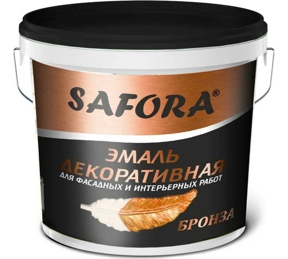 Эмаль декоративная Safora 0.8 кг, Бронза