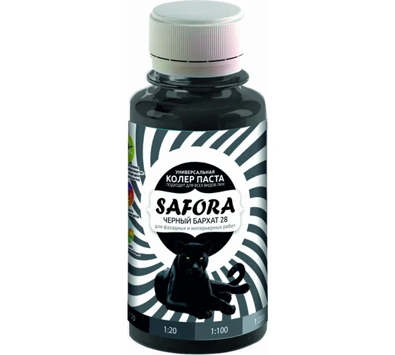 Колер-паста Safora 100 мл, Чёрный бархат