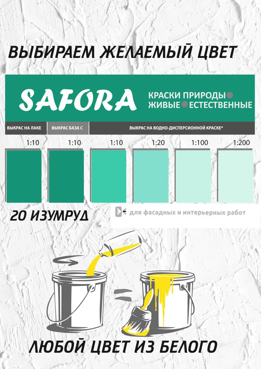 Колер-паста Safora 100 мл, Изумруд