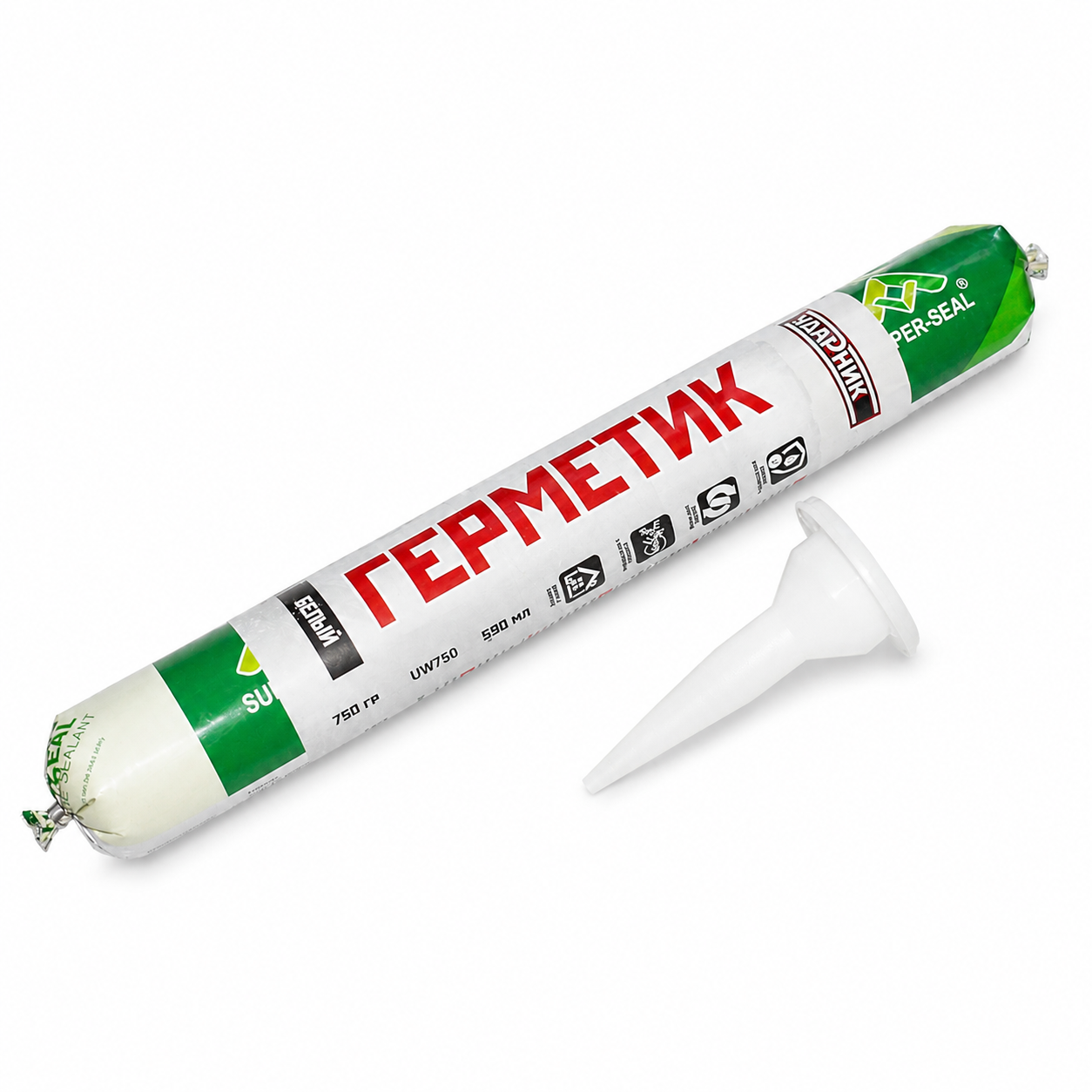Герметик в мягкой упаковке Ударник, белый