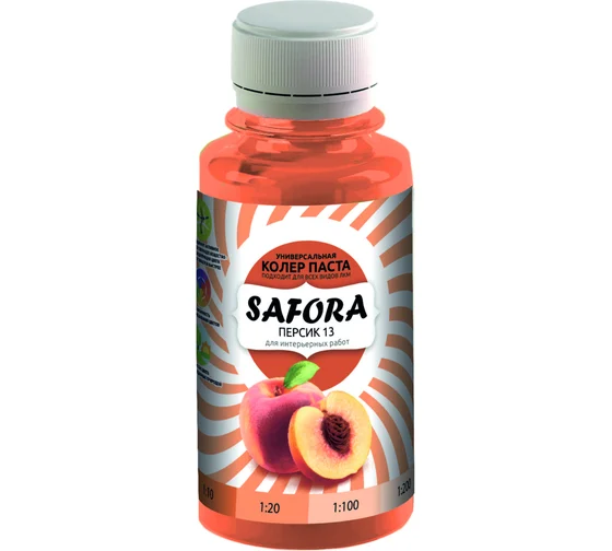 Колер-паста Safora 100 мл, Персик