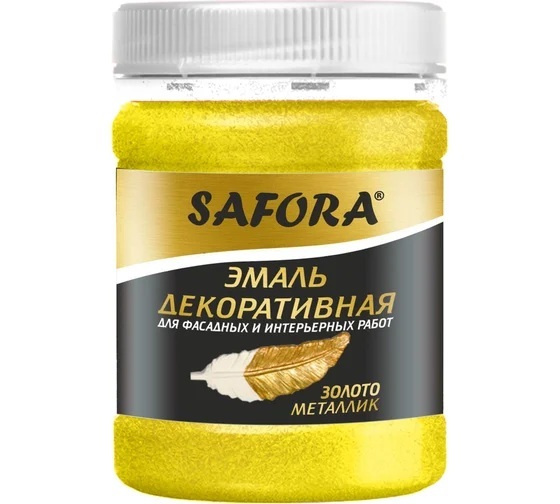 Эмаль декоративная Safora 250 г, Золото металлик