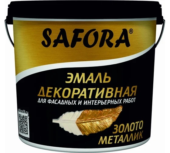 Эмаль декоративная Safora 0.8 кг, Золото металлик